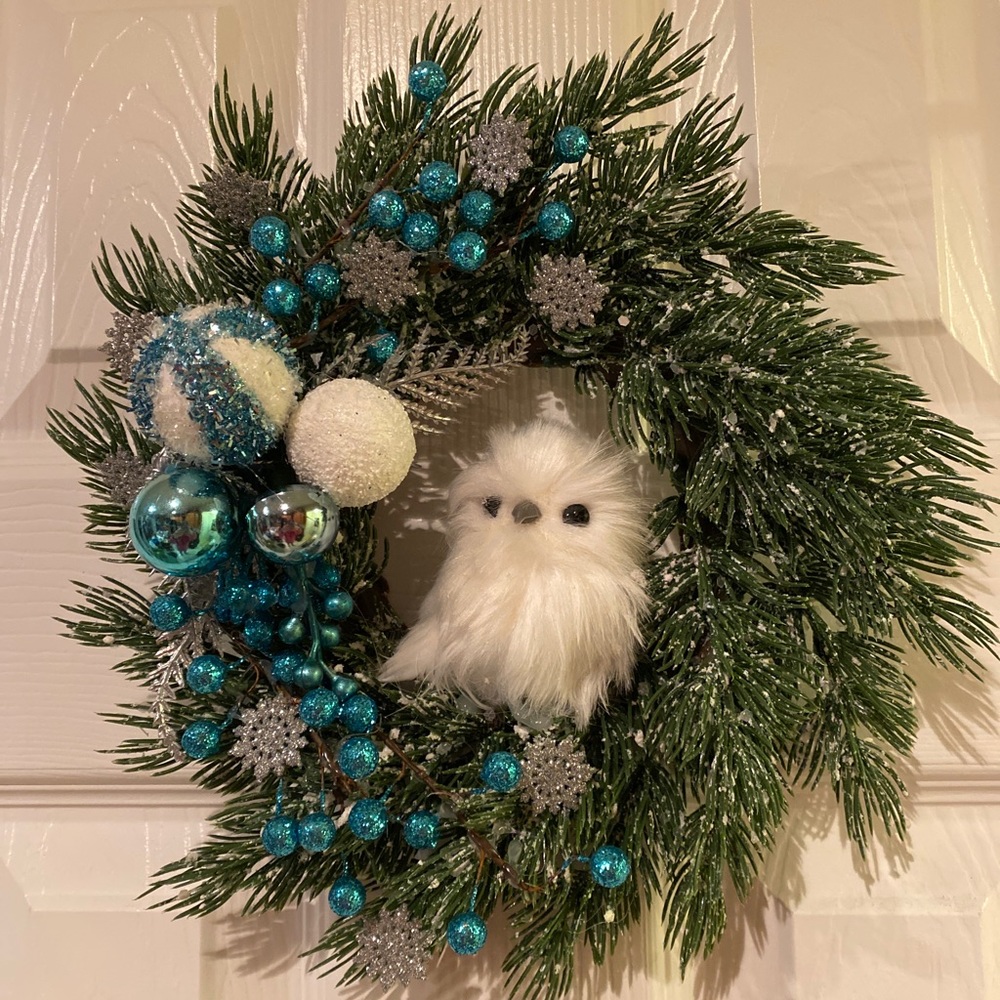 Original Handmade Christmas Owl Wreath